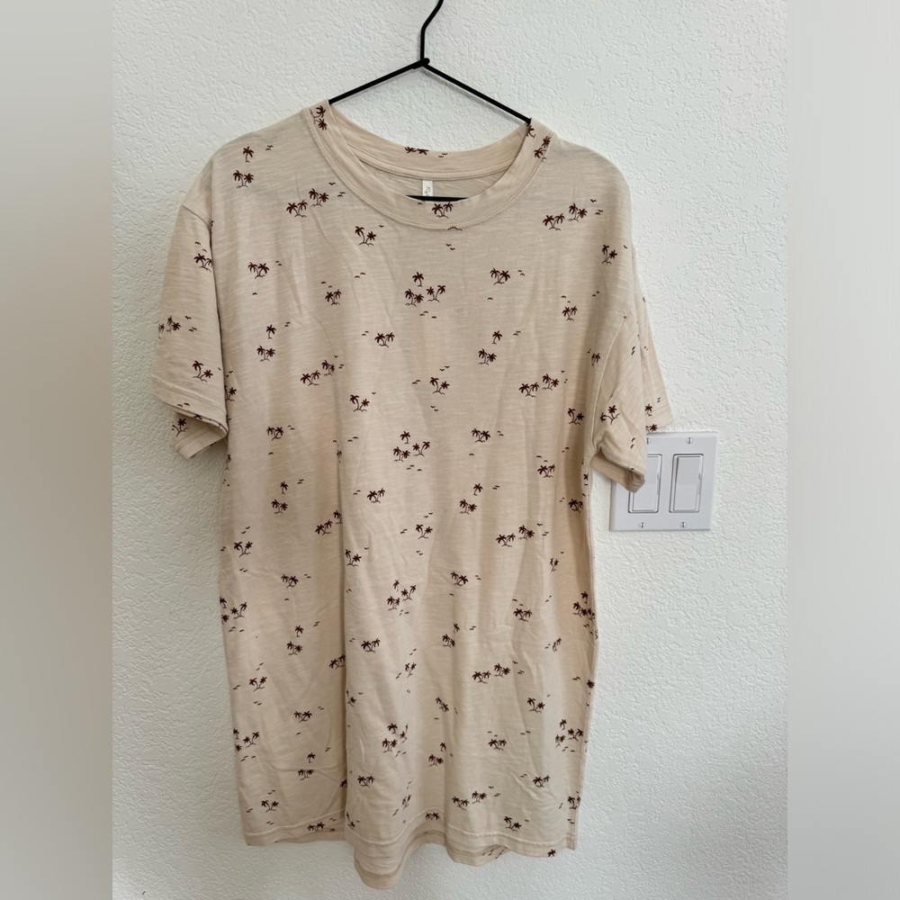 Rylee + Cru Women’s Palm Tee Shirt Dress or Beach Cover Up - Oversized Small
